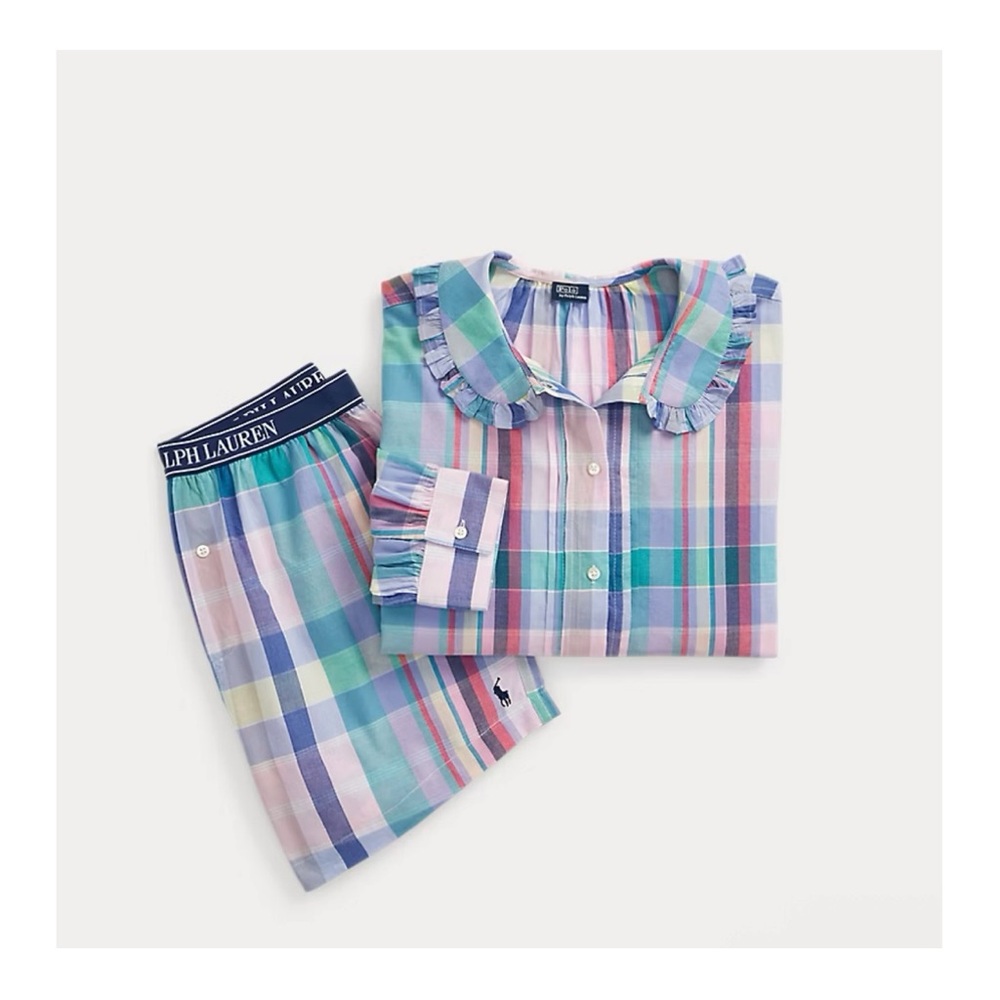 Polo Ralph Lauren-Lingerie Plaid Pyjama Set 
Size Large 
NEW WITH TAGS